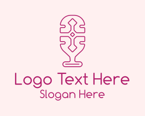 Pink - Cross Podcast Outline logo design