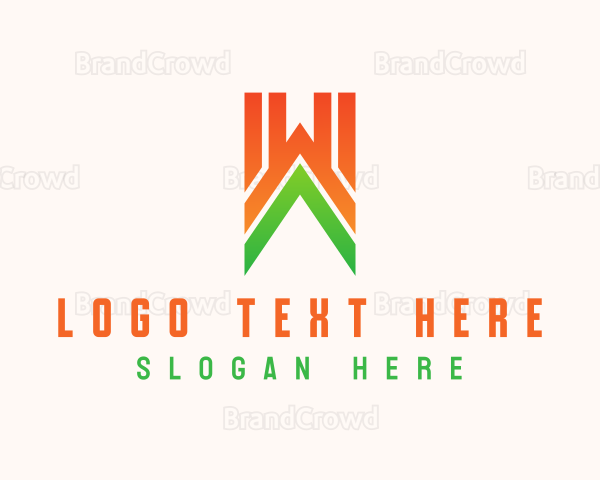 Modern Digital Letter W Business Logo