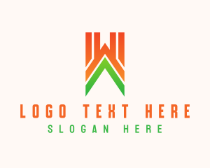 Initial - Modern Digital Letter W Business logo design