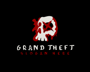 Villain - Bloody Skull Graffiti logo design