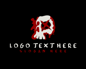 Dark - Bloody Skull Graffiti logo design