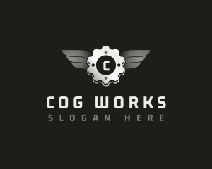 Cog Wings Mechanic logo design