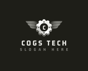 Cog Wings Mechanic logo design