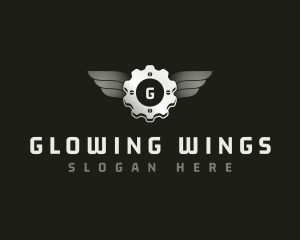 Cog Wings Mechanic logo design