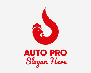 Flaming - Red Chicken Flame logo design