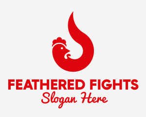 Red Chicken Flame logo design