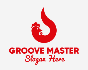 Poultry Farm - Red Chicken Flame logo design