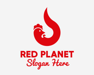 Red Chicken Flame logo design