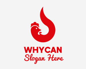 Food Stand - Red Chicken Flame logo design