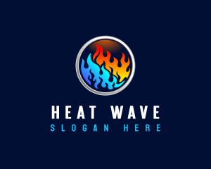 Heat - Fuel Flame Heating logo design