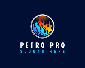 Petroleum - Fuel Flame Heating logo design