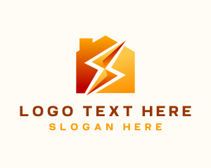 Contractor - Lightning Bolt House logo design