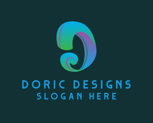 Gradient Letter D logo design