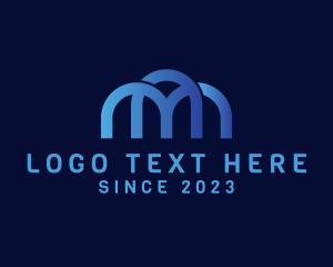 Land Developer - Arch Structure Letter M logo design