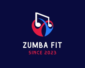 Zumba - Couple Music Dance logo design