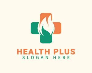 Medicine Flame Cross logo design