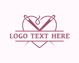 Thread - Heart Needle Seamstress logo design