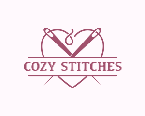 Heart Needle Seamstress logo design