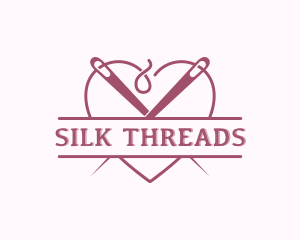 Heart Needle Seamstress logo design