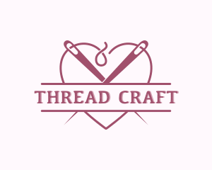 Stitching - Heart Needle Seamstress logo design