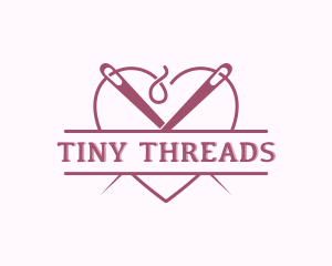 Heart Needle Seamstress logo design