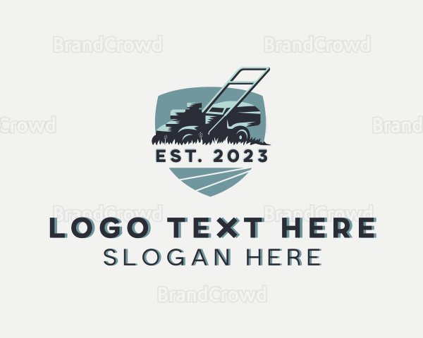 Lawn Mower Grass Cutting Logo