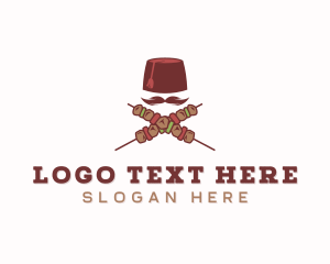 Skewers - Kebab Mustache Skewers logo design