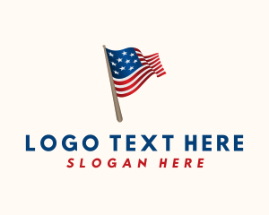 Pole - American Political Flag logo design
