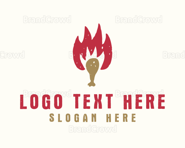 Hot Chicken Drumstick Logo