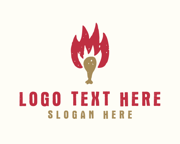 Fried Chicken - Hot Chicken Drumstick logo design