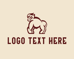 Africa - Gorilla Monkey Zoo logo design