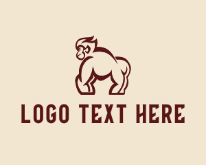 Ape - Gorilla Monkey Zoo logo design