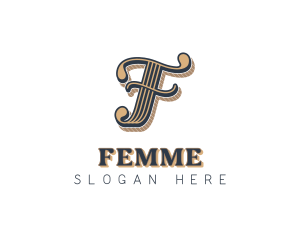 Elegant Boutique Cafe Letter F logo design