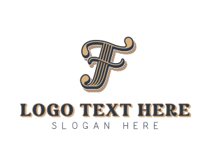 Vintage - Elegant Boutique Cafe Letter F logo design