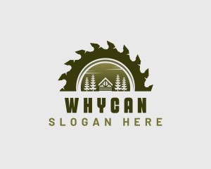 Woodwork - Cabin Forest Wood Saw logo design
