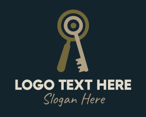 Keyhole - Key Magnifying Lens logo design