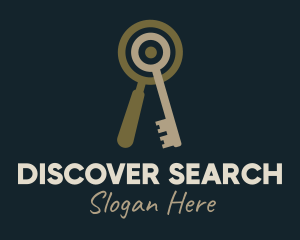 Key Magnifying Lens logo design