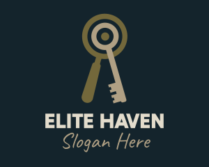 Private - Key Magnifying Lens logo design