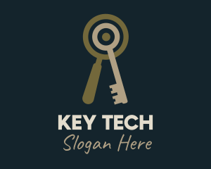 Key Magnifying Lens logo design