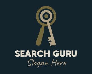 Key Magnifying Lens logo design