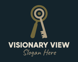 Key Magnifying Lens logo design