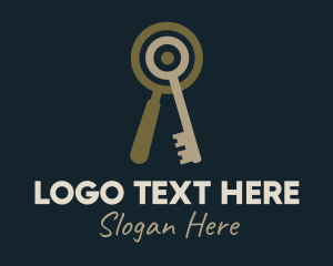 Magnifying Glass - Key Magnifying Lens logo design