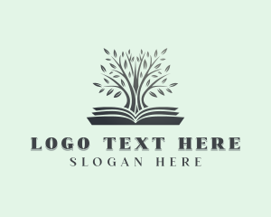 Bookselling - Book Tree Library logo design