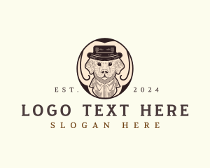 Vintage - Dog Vintage Gentlemen logo design