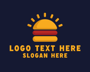 Cheeseburger - Morning Burger Sandwich logo design