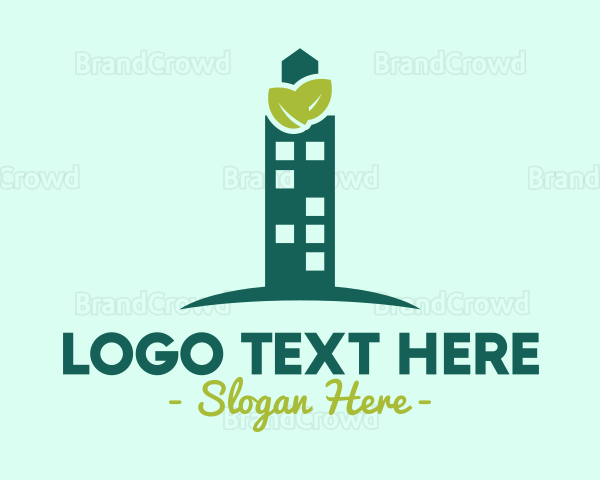 Eco Building Skyscraper Logo