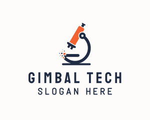 Pixel Tech Microscope  logo design