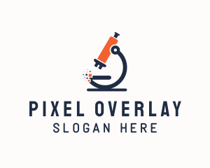 Pixel Tech Microscope  logo design