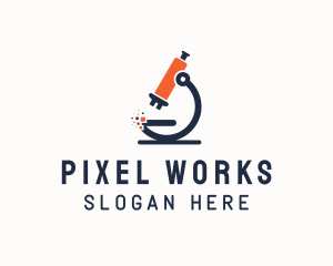 Pixel - Pixel Tech Microscope logo design