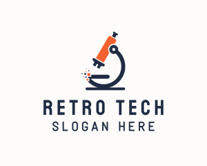 Pixel Tech Microscope  logo design